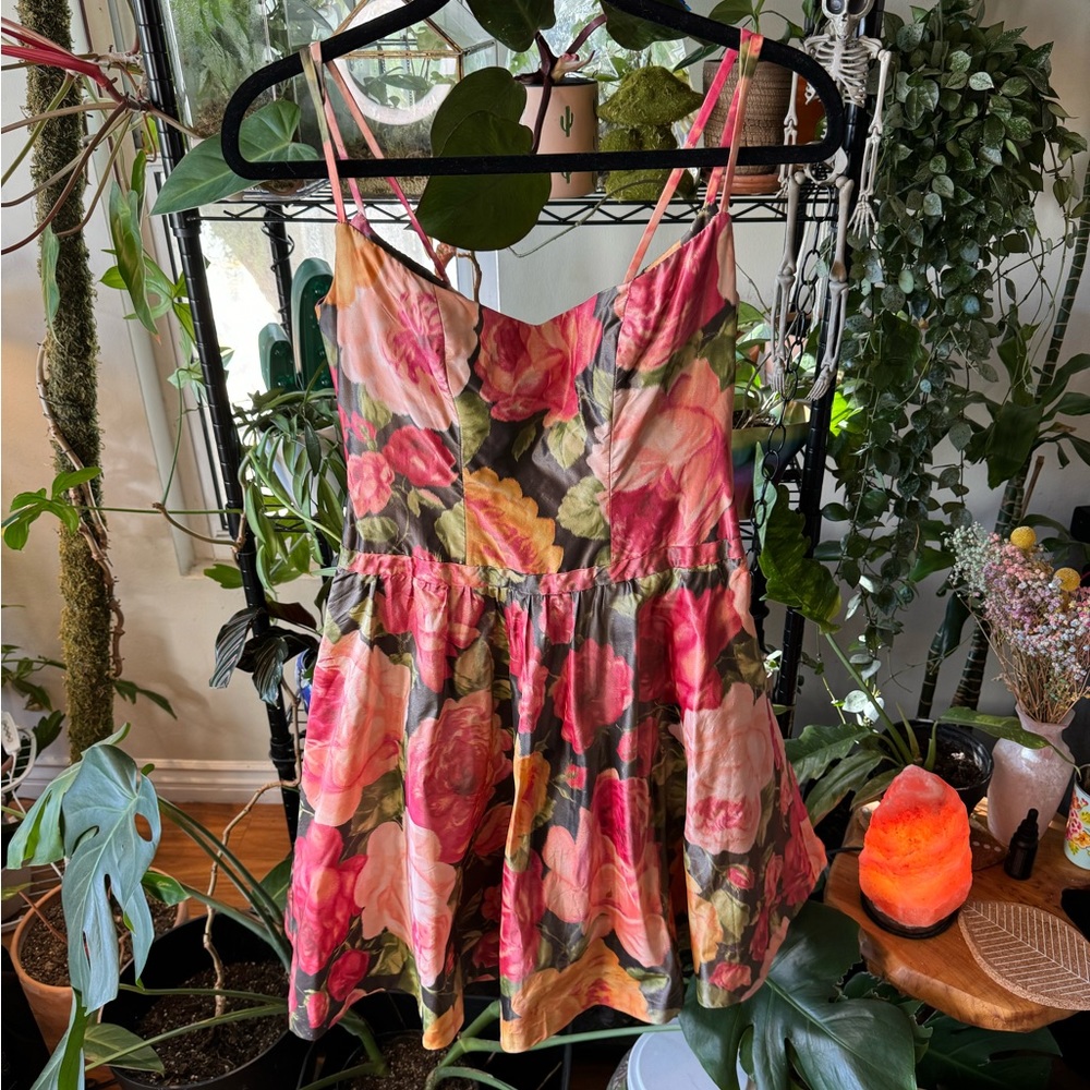 Floral 1950s A-Line Cocktail Dress